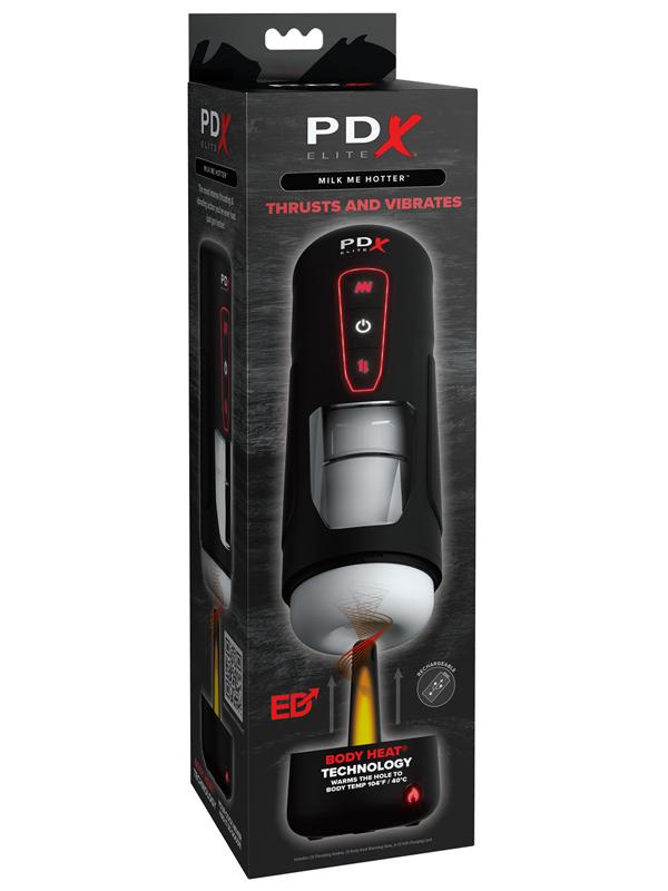 PDX Elite Milk Me Hotter - USB Rechargeable Thrusting Heating & Vibrating Auto Stroker Pipedream