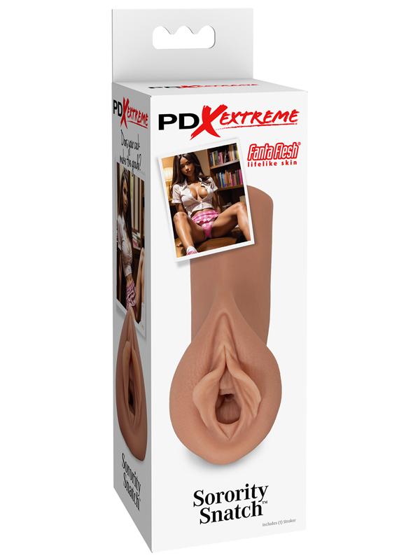 Pipedream Extreme Toyz Sorority Snatch - Brown - Brown Vagina Stroker Pipedream