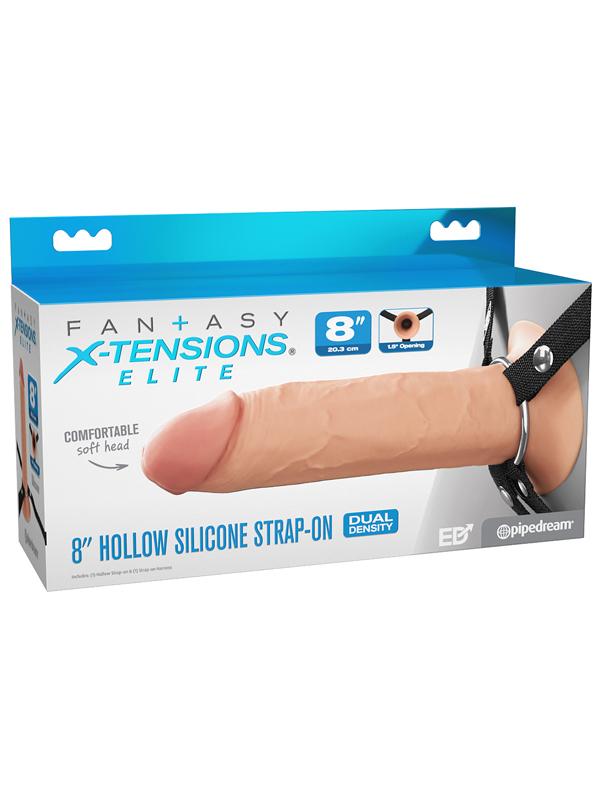 FX Elite 8'' Silicone Hollow Strap-On - Flesh - Flesh 20 cm Hollow Strap-On Pipedream