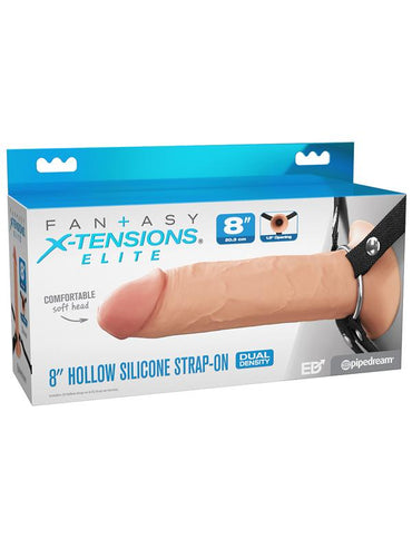 FX Elite 8'' Silicone Hollow Strap-On - Flesh - Flesh 20 cm Hollow Strap-On Pipedream