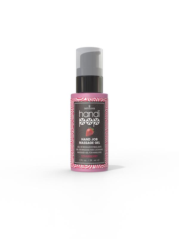 Handipop Edible Massage Gel Strawberry 2 fl.oz. (59ml) Bottle Sensuva