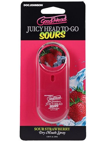 GoodHead - Juicy Head Dry Mouth Spray To-Go - Sour Strawberry - .30 fl. oz. Doc Johnson