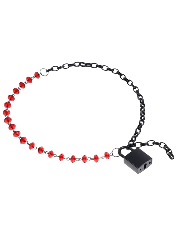 S&M Exs & Ohs Crystal Day Collar - Red/Black Collar Jewellery Sportsheets