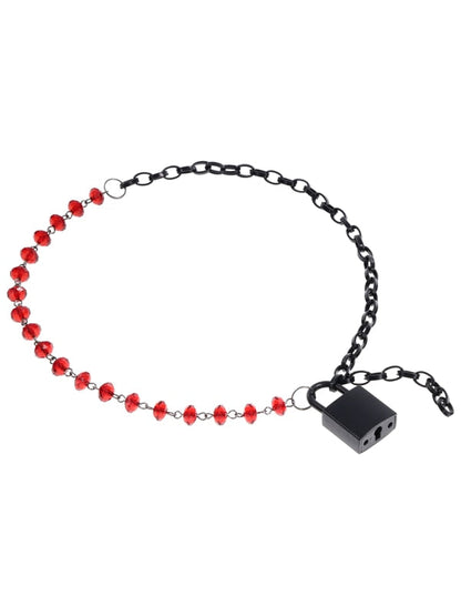 S&M Exs & Ohs Crystal Day Collar - Red/Black Collar Jewellery Sportsheets