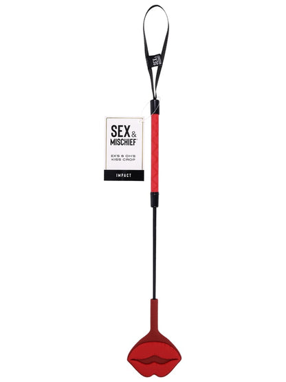 S&M Exs & Ohs Kiss Crop - Red Silicone Tipped Crop Whip Sportsheets