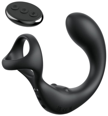 Anal Fantasy Elite Ass-Gasm Taint-alizer - Black USB Rechargeable Prostate Massage with Cock Ring Pipedream
