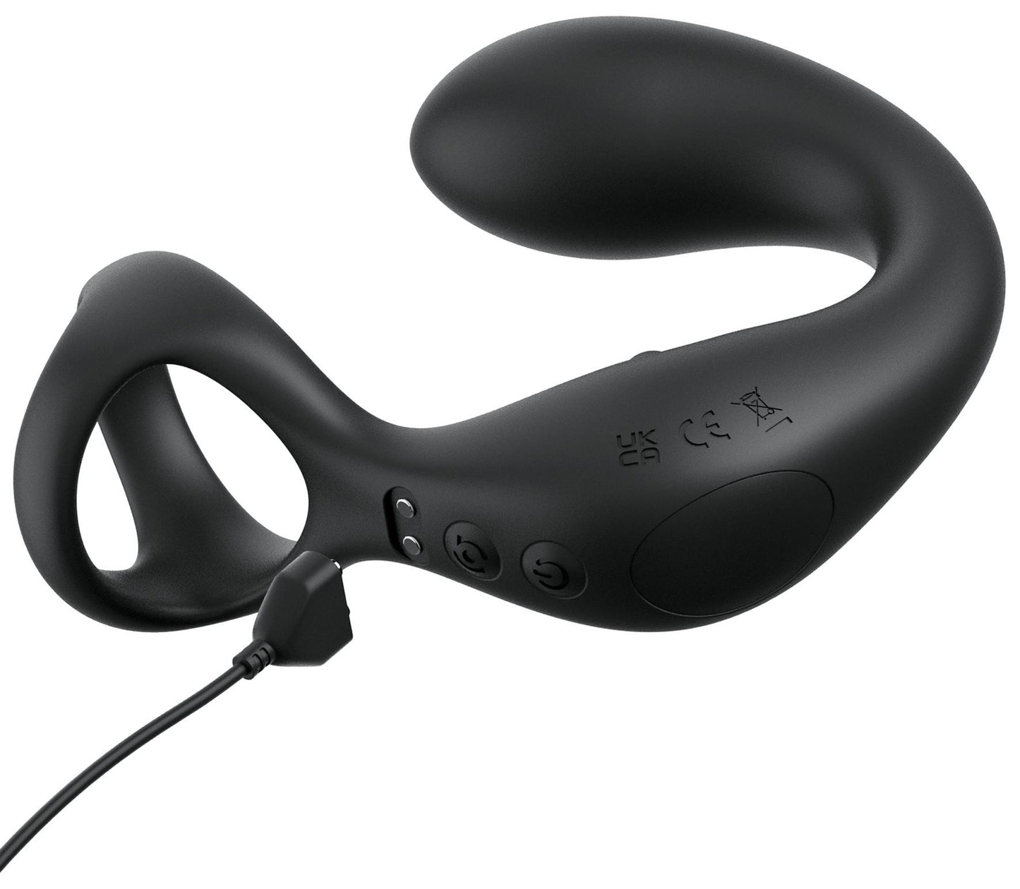 Anal Fantasy Elite Ass-Gasm Taint-alizer - Black USB Rechargeable Prostate Massage with Cock Ring Pipedream