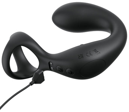 Anal Fantasy Elite Ass-Gasm Taint-alizer - Black USB Rechargeable Prostate Massage with Cock Ring Pipedream