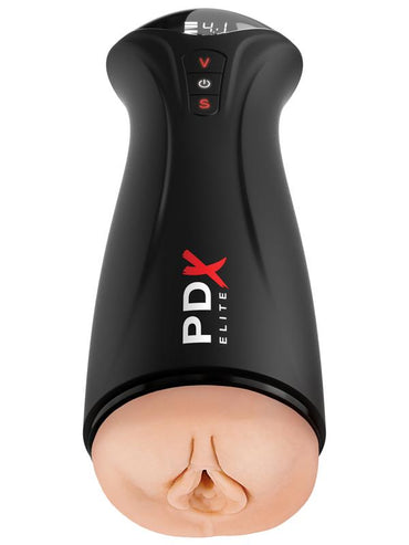 PDX Elite Fuck-Gasm - Flesh - USB Rechargeable Sucking & Vibrating Auto Stroker Pipedream