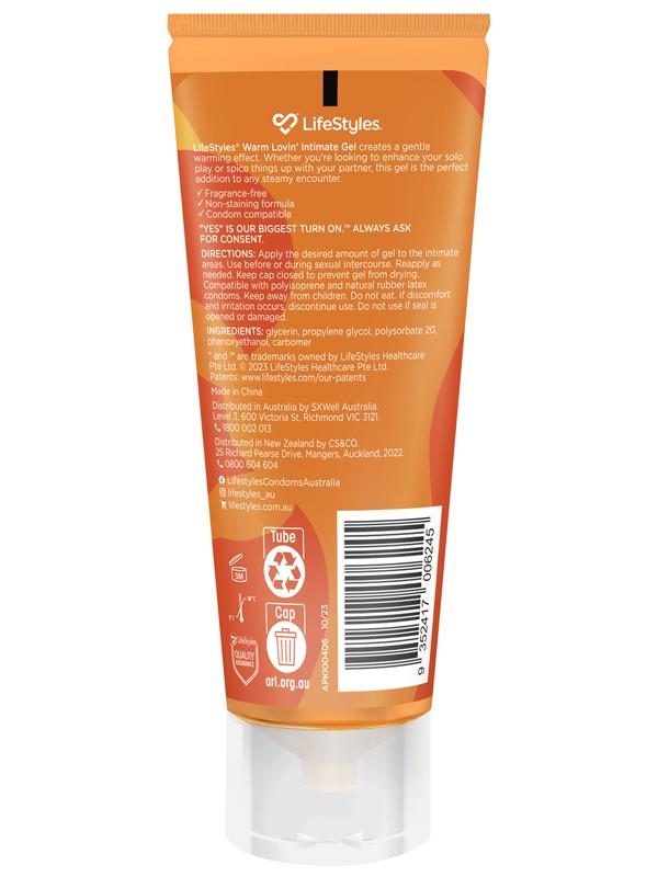 LifeStyles Warm Lovin Gel 80ml LifeStyles
