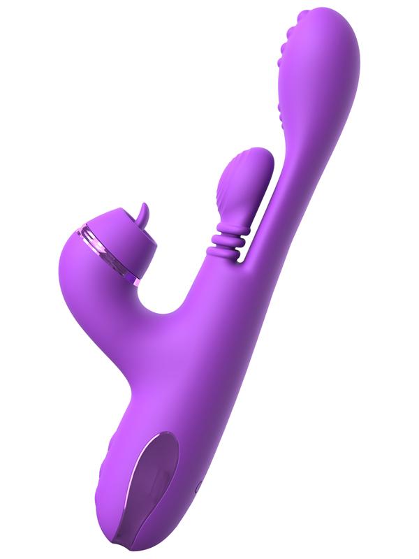 Fantasy For Her IntiMotion Pulse Pro - Purple 24 cm USB Rechargeable Swirling & Flicking Rabbit Vibrator Pipedream
