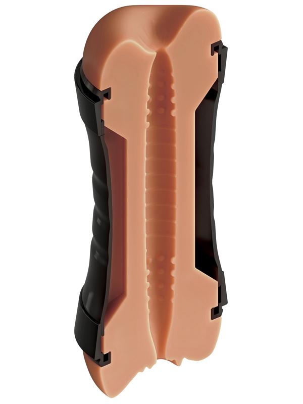 PDX Wet Pussies Super Flip-A-Pussy Over - Brown - Brown Dual Ended Stroker (Vagina & Ass) Pipedream