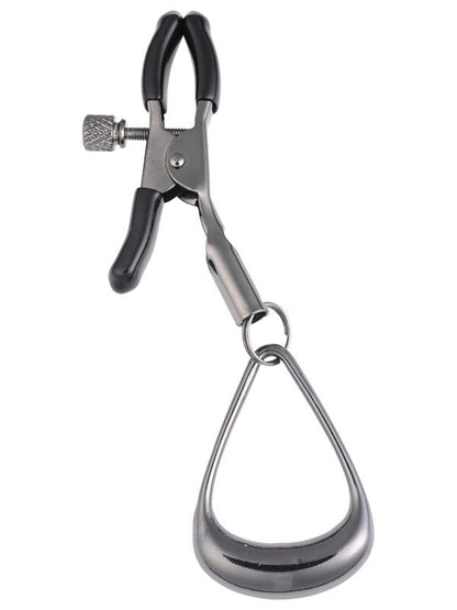 SPORTSHEETS Velvet Noir Tuggable Nipple Clamps - Gunmetal Adjustable Nipple Restraints Sportsheets