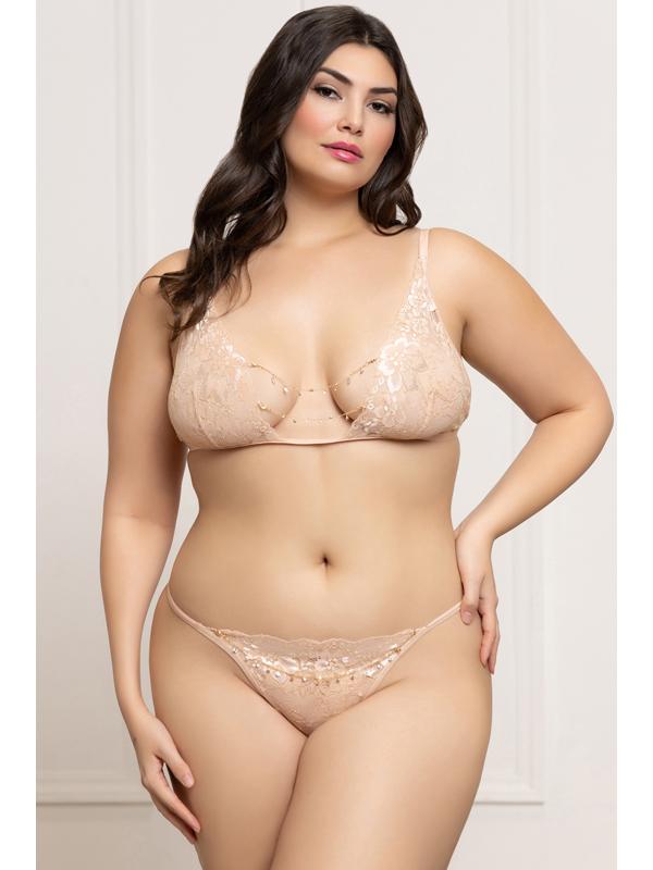 Two Piece Bra Set STM-11795XP-Champagne-O/S QUEEN (P) Seven Til Midnight
