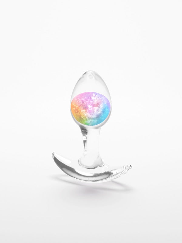 Glams Cosmic - Small - Rainbow - Clear/Rainbow 8.1 cm Small Butt Plug NS Novelties
