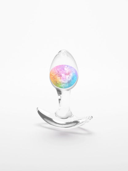 Glams Cosmic - Small - Rainbow - Clear/Rainbow 8.1 cm Small Butt Plug NS Novelties