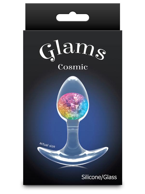 Glams Cosmic - Small - Rainbow - Clear/Rainbow 8.1 cm Small Butt Plug NS Novelties