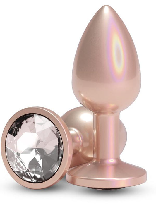 Rear Assets Iridescent Champagne Small anal plug - ClubX Australia
