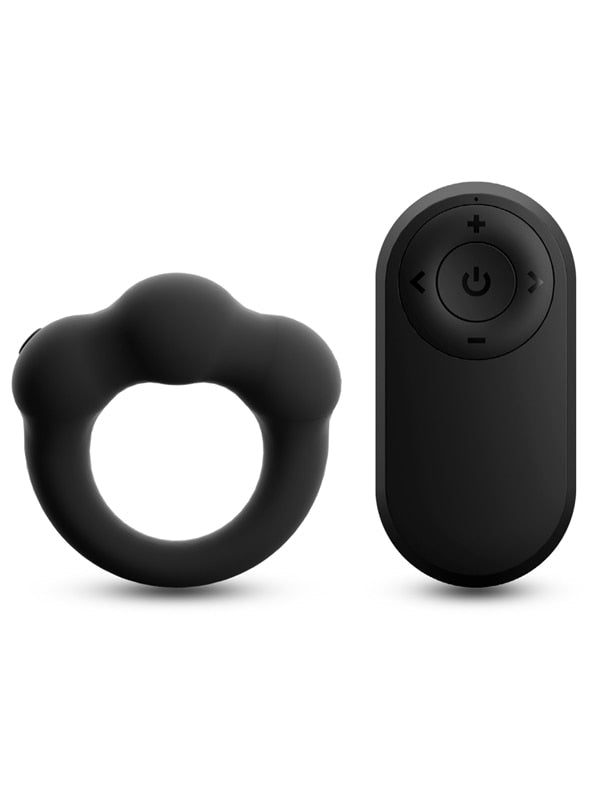 Renegade Rocket Ring - Black - Black USB Rechargeable Vibrating Cock Ring with Wireless Remote NS Novelties