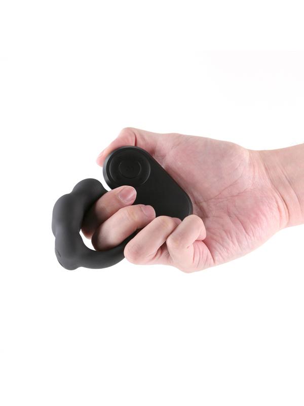 Renegade Rocket Ring - Black - Black USB Rechargeable Vibrating Cock Ring with Wireless Remote NS Novelties