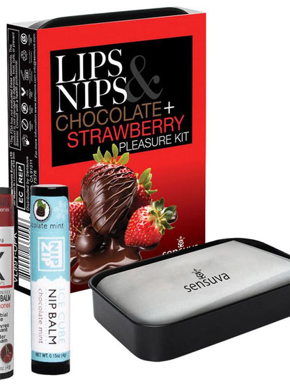 LIPS & NIPS Chocolate + Strawberry Pleasure Kit Sensuva