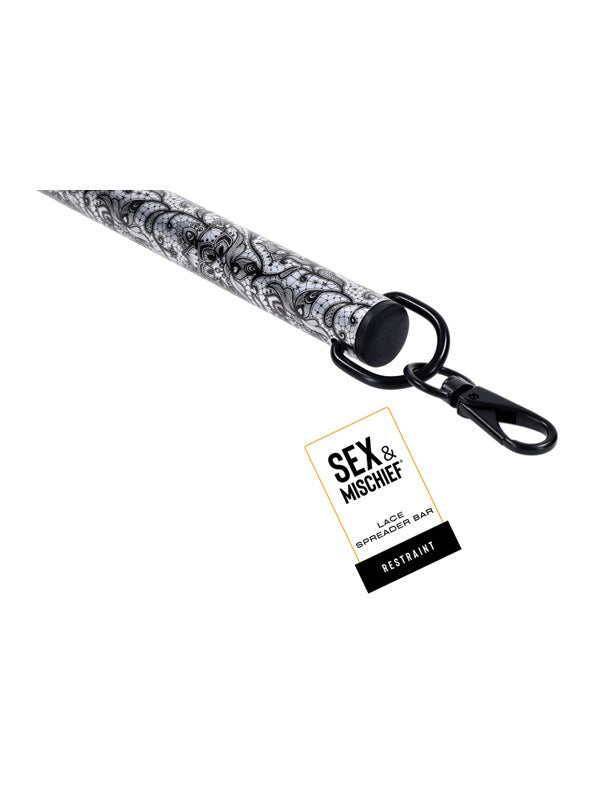 Sex & Mischief Lace Spreader Bar - Aluminium Restraint Bar Sportsheets