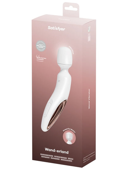 Satisfyer Wand-erland - White - White/Rose Gold USB Rechargeable Massage Wand Satisfyer