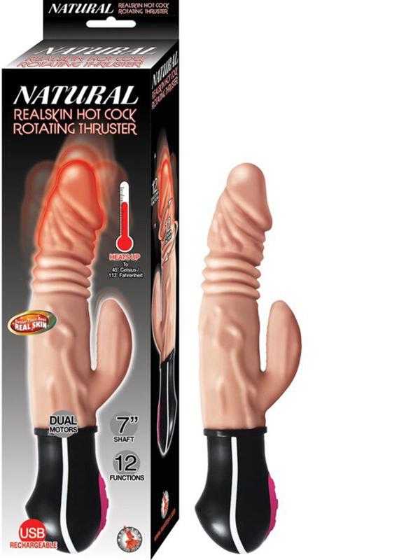 Natural Realskin Hot Cock Rotating Thruster White