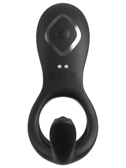 Fantasy C-Ringz Ultimate Couples Cage Max - Black USB Rechargeable Vibrating Cock Ring Cage Pipedream