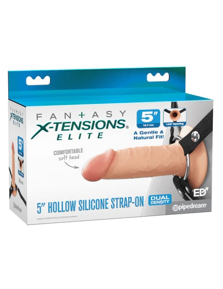 Fantasy X-Tensions Elite 5'' Silicone Hollow Strap-On - Flesh - Flesh 14 cm Hollow Strap-On Pipedream