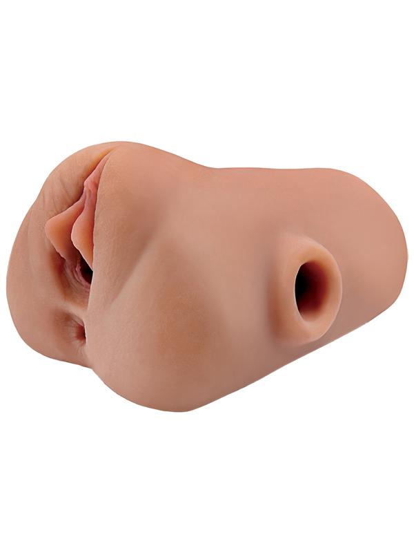 PDX Plus Double Pounder Vibrating Squeeze Stroker Brown PDX Brands