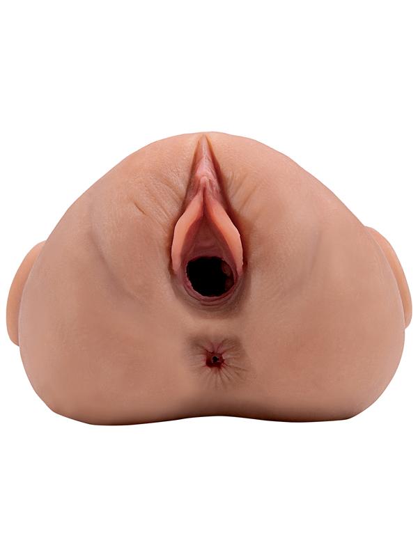 PDX Plus Double Pounder Vibrating Squeeze Stroker Brown PDX Brands