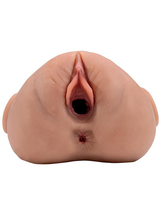 PDX Plus Double Pounder Vibrating Squeeze Stroker Brown PDX Brands