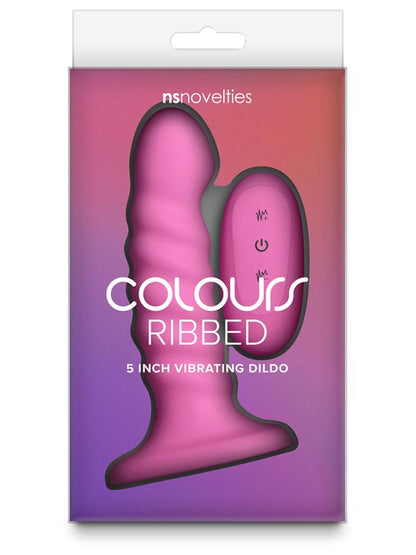 Colours Ribbed 5 in. Vibrating Pink