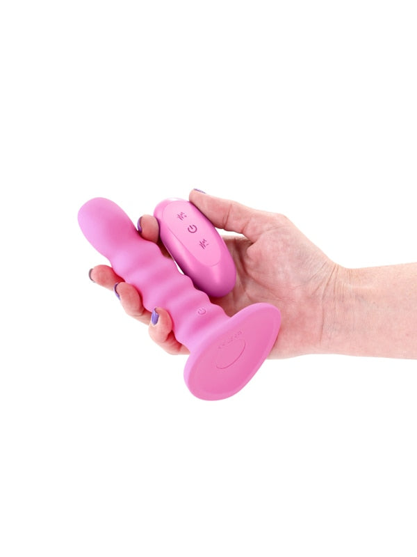Colours Ribbed 5 in. Vibrating Pink