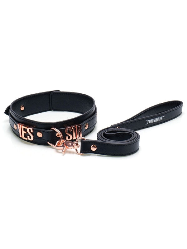 Punishment Rose Gold Yes Sir Collar and Leash BMS Factory