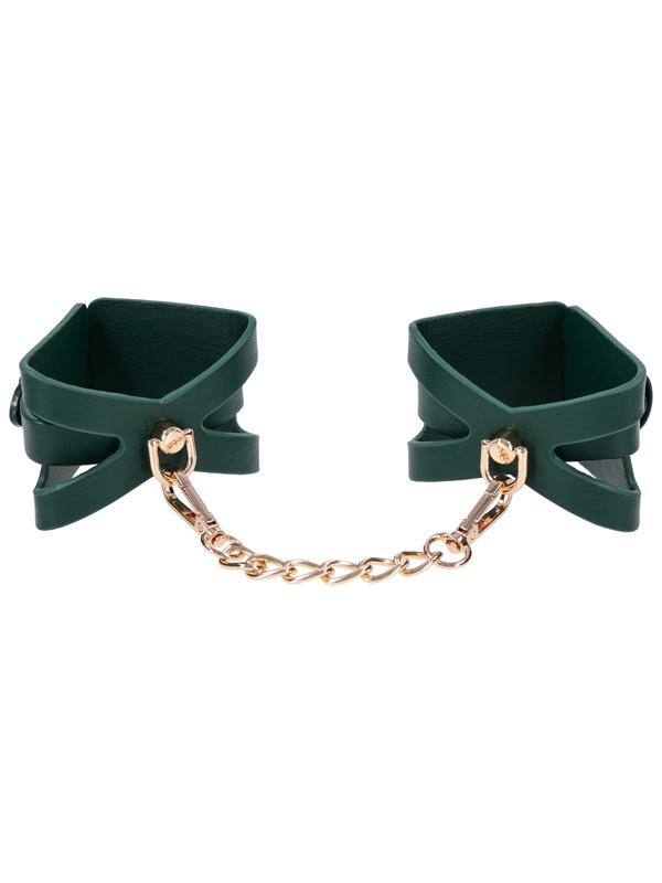 Sex & Mischief Indica Cutout Cuffs - Green/Gold Restraints Sportsheets