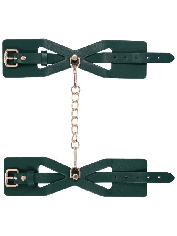 Sex & Mischief Indica Cutout Cuffs - Green/Gold Restraints Sportsheets