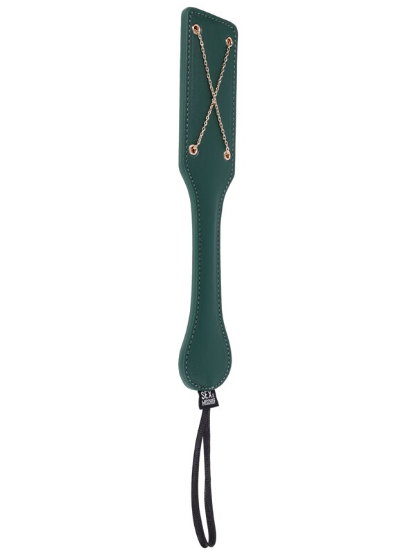Sex & Mischief Indica Chain Impressions Paddle - Green/Gold Spanking Paddle Sportsheets