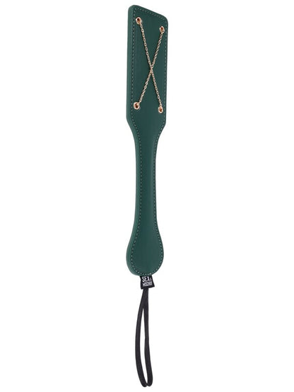 Sex & Mischief Indica Chain Impressions Paddle - Green/Gold Spanking Paddle Sportsheets