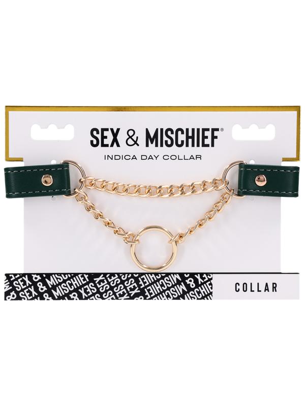 Sex & Mischief Indica Day Collar - Green/Gold Collar Sportsheets