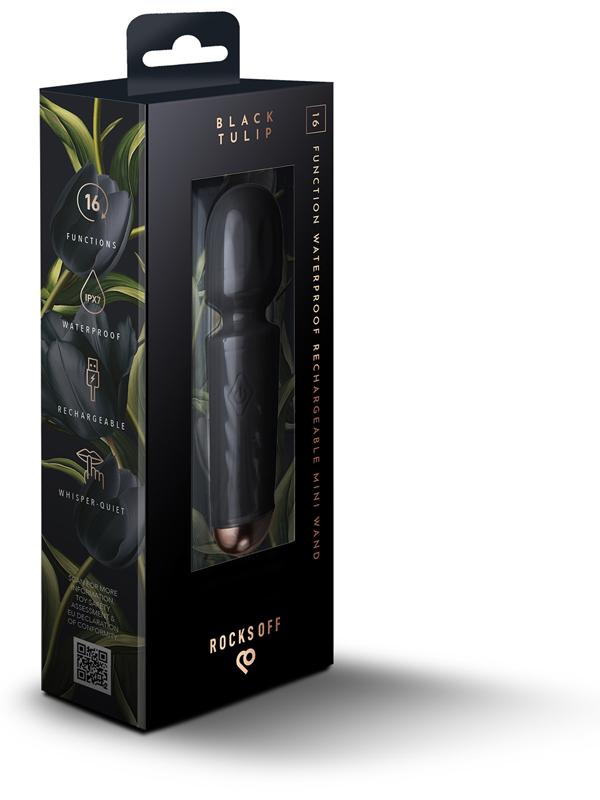 Rechargeable Mini Wand - Black Tulip Rocks Off