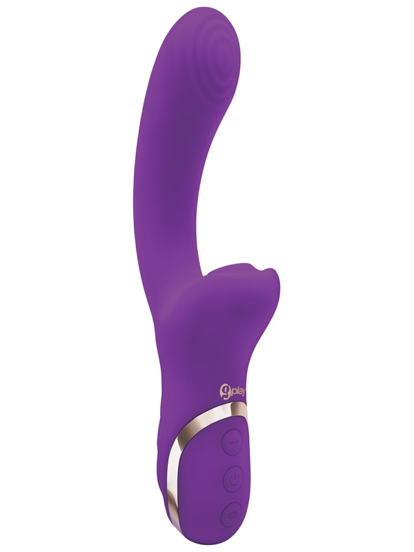 Bodywand G-Play Dual Stimulator Squirt Trainer - Purple 22 cm USB Rechargeable Rabbit Vibrator with Air Pulsation Bodywand