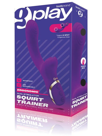 Bodywand G-Play Dual Stimulator Squirt Trainer - Purple 22 cm USB Rechargeable Rabbit Vibrator with Air Pulsation Bodywand