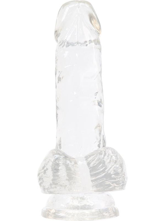BMS Factory Crystal Addiction clear dildo with balls 6 inch - ClubX Australia