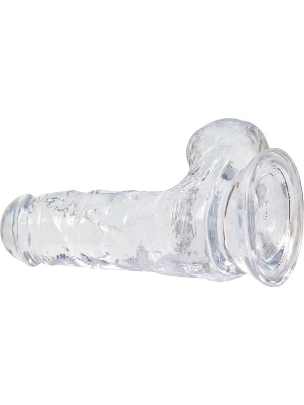 Crystal Addiction - Clear Dildo with Balls - 6" BMS Factory