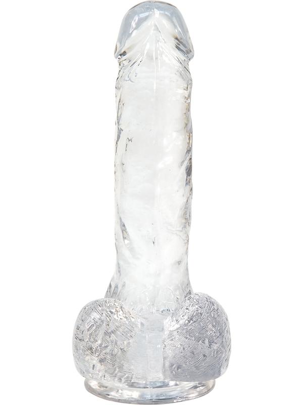 Crystal Addiction - Clear Dildo with Balls - 7" BMS Factory