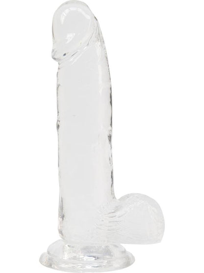 Crystal Addiction -  Clear Dildo with Balls - 8" BMS Factory