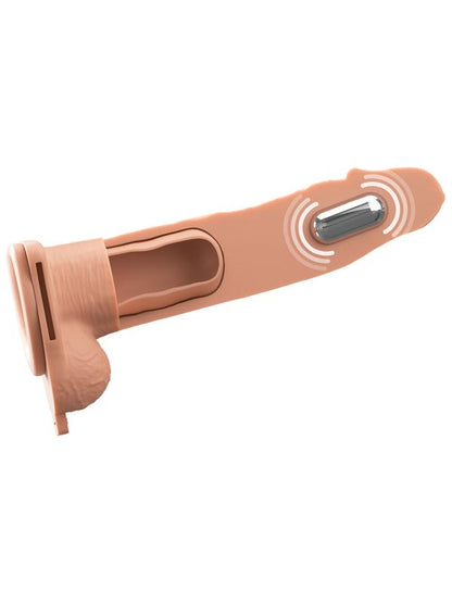Fantasy X-Tensions Elite 8 in. Vibrating Hollow Silicone Strap-On Light Fantasy X-Tensions