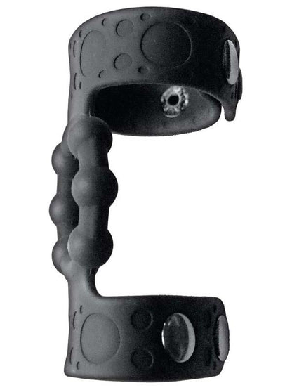 Magic Beaded Cock Ring and Adjustable Ball Straps-Black Nasstoys